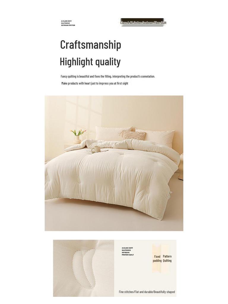Pure Cotton Soybean Quilt with 30% Protein Fiber - All-Season Comforter.