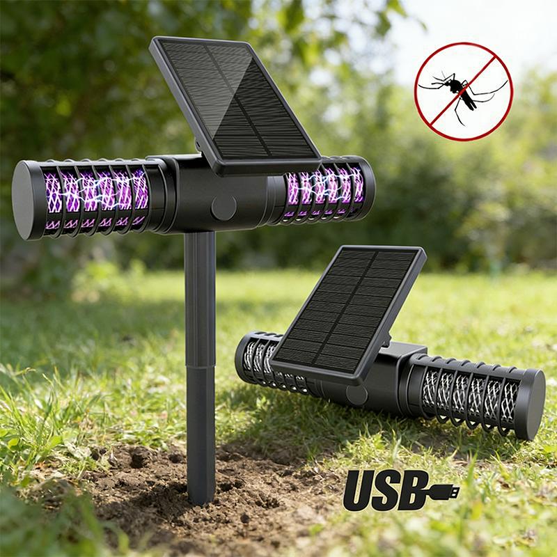Solar Powered Mosquito Killer Lamp Outdoor Waterproof Lawn Night Light Ambient Courtyard Floor Lamp Mosquito Repellent Lighting