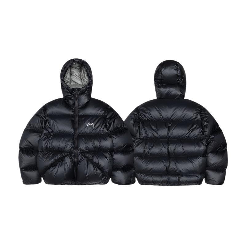 Unisex losvallend effen pufferjack - Amerikaanse straatstijl, warm voor herfst en winter