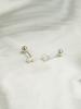 Minimalpiercing 925 Silver Double Pearl Piercing Earrings
