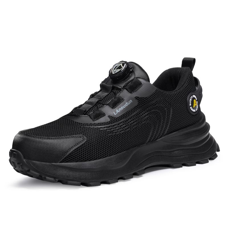 

Мужская защитная обувь с интеллектуальной пряжкой, противоударная, противопрокольная, легкая, дышащая, прочная, черная, уличная рабочая защитная обувь 41