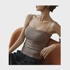 Women's Summer Solid Color Camisole with Chest Pads, Tube Top, Beautiful Back, Thin Straps, BM Style