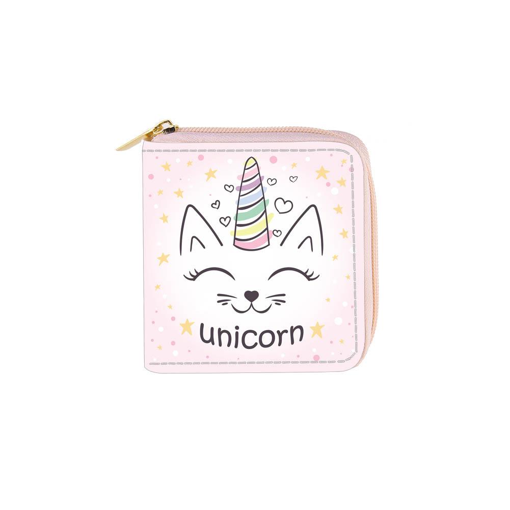 

Мультяшный милый единорог трендовый короткий кошелек на молнии маленький кошелек