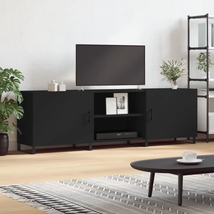 VidaXL Meuble TV noir 150x30x50 cm bois d'ingénierie 829117