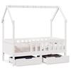 Kids  Bed with Drawers 80 X 170 Cm Solid Pine Wood