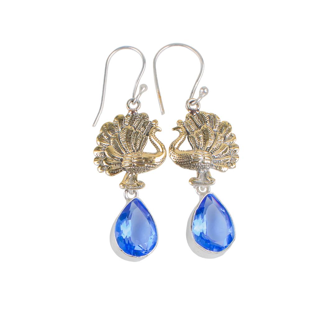 Natural Tanzanite Gemstone 925 Sterling Silver Jewelry Handmade Earrings 2.20" EE-44-6