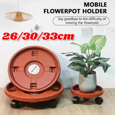 Robuster, verdickter runder Pflanzentopf-Untersetzer mit 360° Universalrädern, bewegliche Blumentopf-Basisplatte, Innen-Außen-Balkon-Pflanzenständer