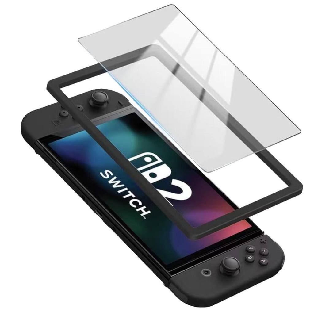 Protecție ecran din sticlă securizată pentru Nintendo Switch a 2-a generație cu cadru de aplicare