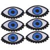 6pcs Iron On Patches DIY Bright Color Big Eye Pattern Clothes Dress Hat Jean Sewing Shirt Jacket