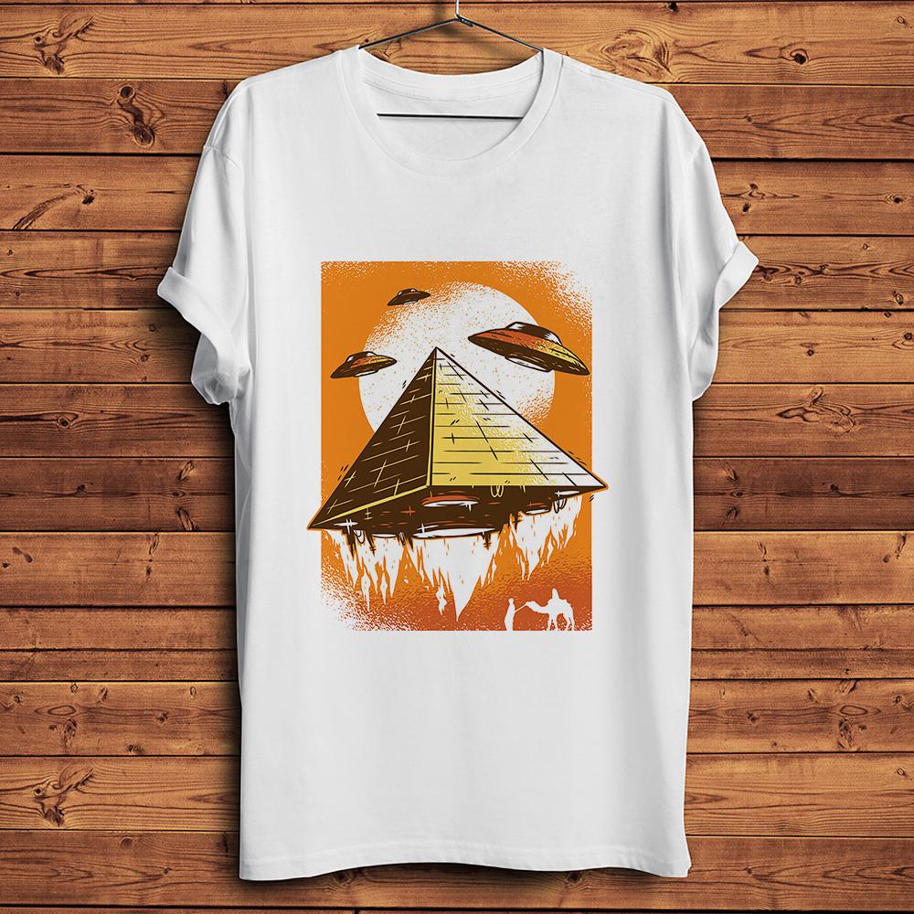 Alien Pyramids UFO Funny Tshirt UnisexUnisex Homme Daily Casual Short Sleeve TShirtStreetwear Breathable Print Tee S