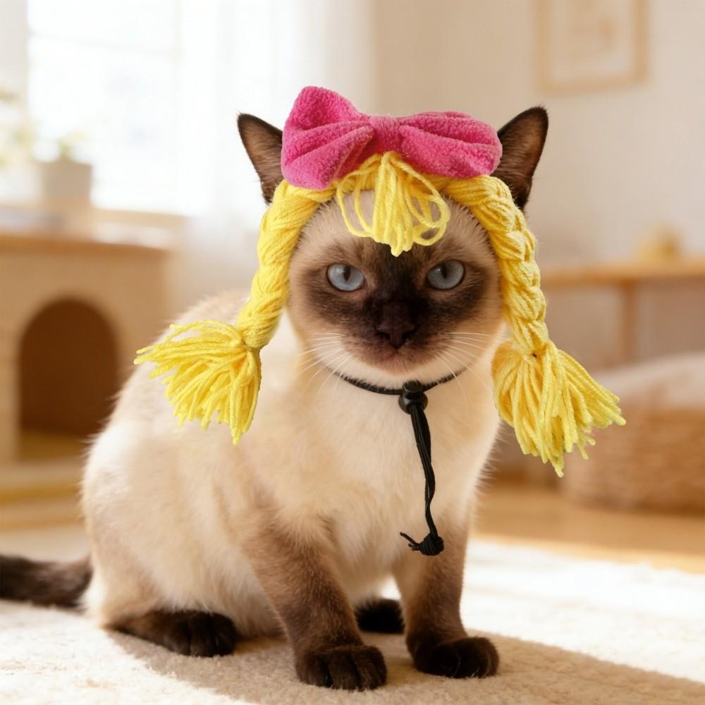 Decorative Cat Wig Funny Pet Costume Decorative Accessory Dog Wig  Daily Styling