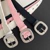 Ceinture en Cuir PU Strass Y2K Ceinture de Taille Femme Dentelle Vintage Homme