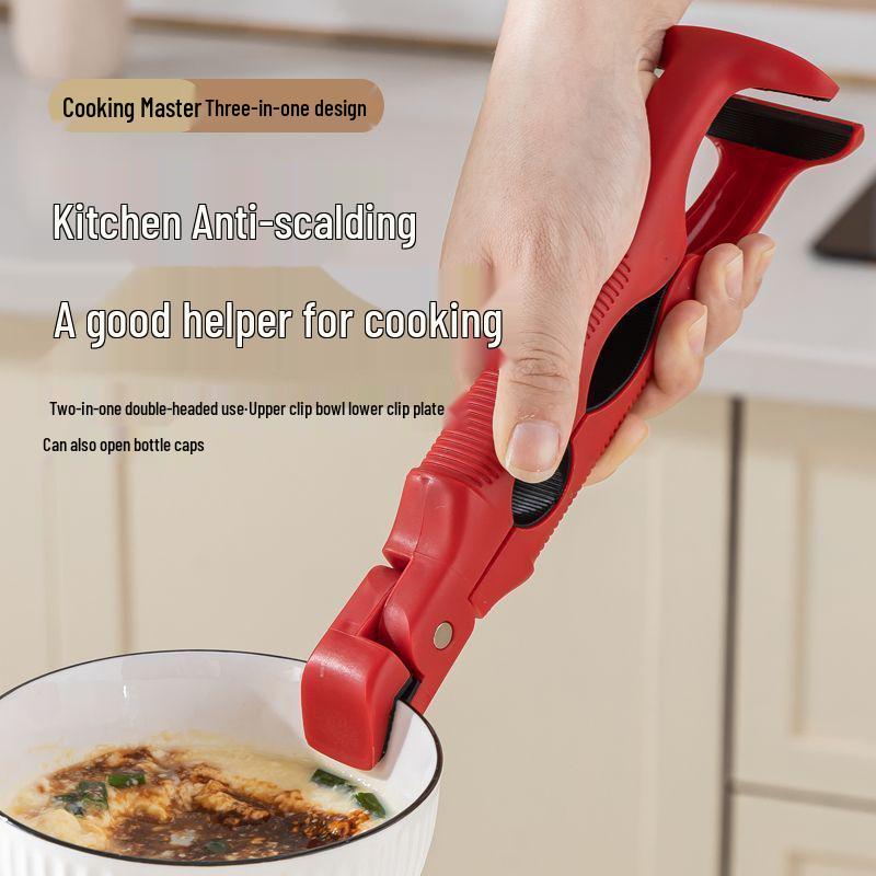 Anti-Scald Silicone Bowl & Plate Clip: Non-Slip, Dual-Use Kitchen Tongs