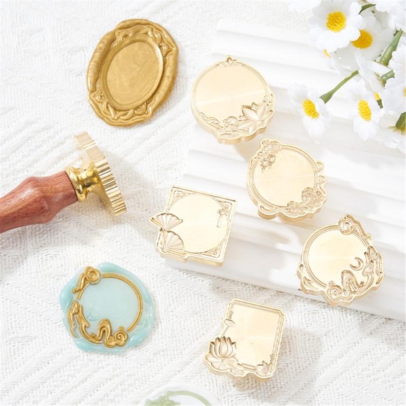 Sealings Wax Stamp Head for Envelope Invitation Card DIY Scrapbooking Flower Photo Frame Seal Stamp Head Replacement