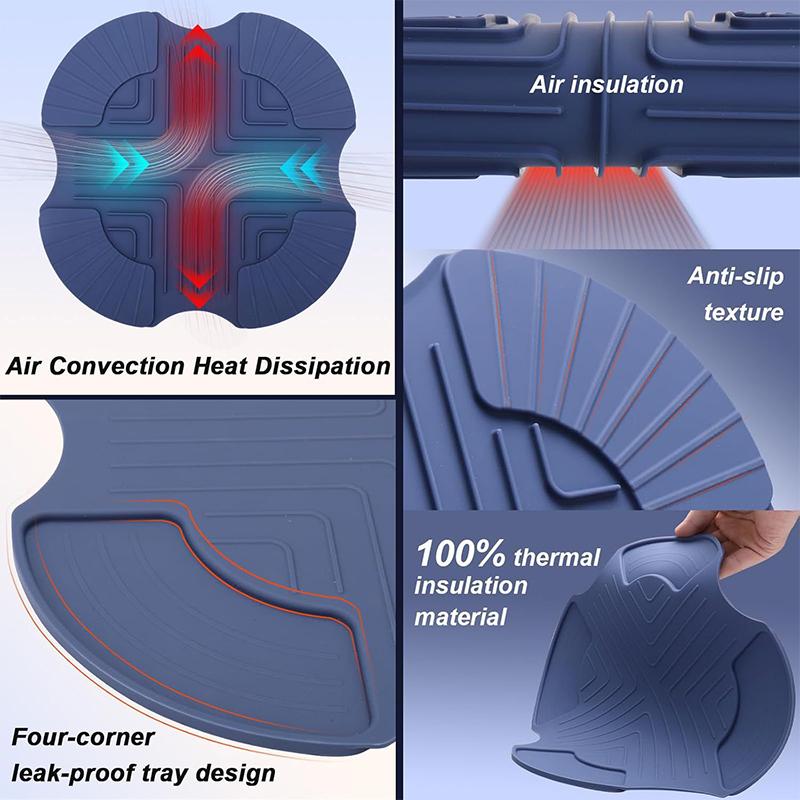 1Pc Silicone Heat-insulating Pad Air Fryer Trivets For Crispi Portable Hot Pads Potholders Airfryer Accessories-Homeclub