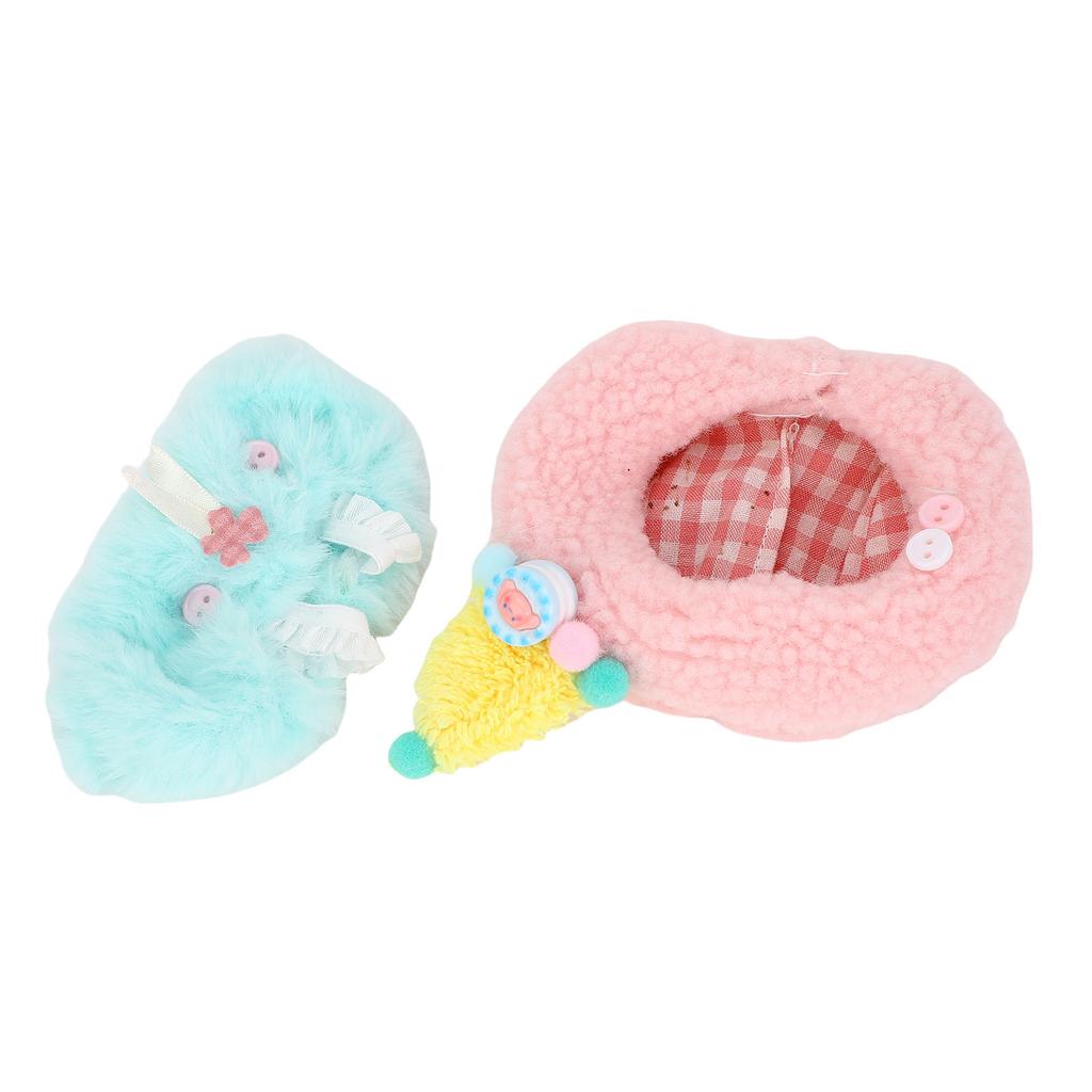 17cm Doll Clothes Set Plush Fiber Cloth Easy To Dress Doll Dress Up Hats Clothes Accessories