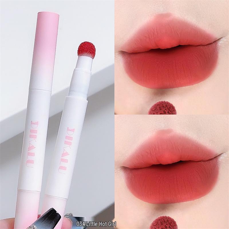 DIKALU Lip Powder Cream: Matte Brick Red Lipstick, Non-Fading, Non-Stick, Whitening for Women.