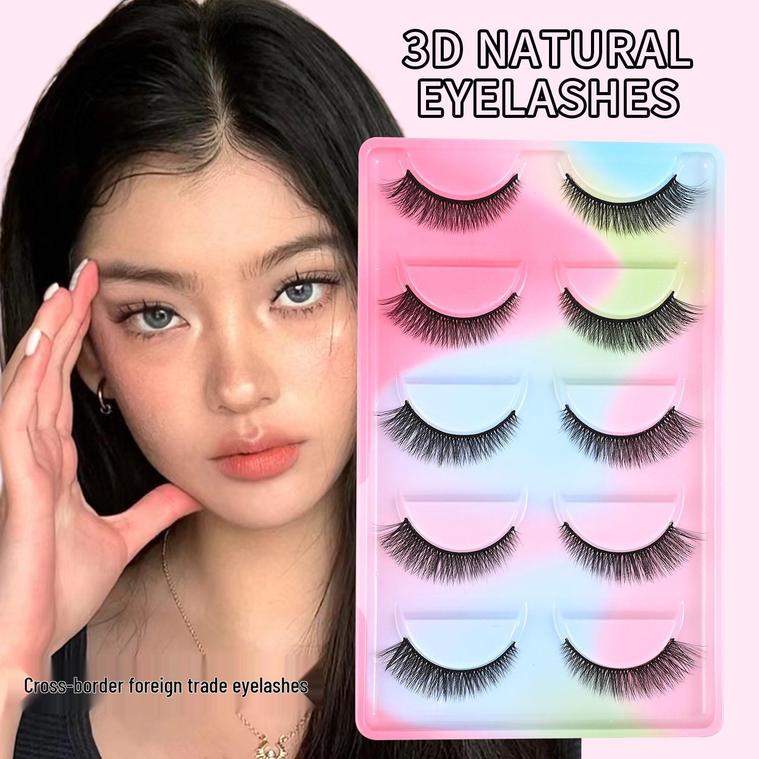 

Cross-border Natural Thick Curled False Eyelashes (5 Pairs)