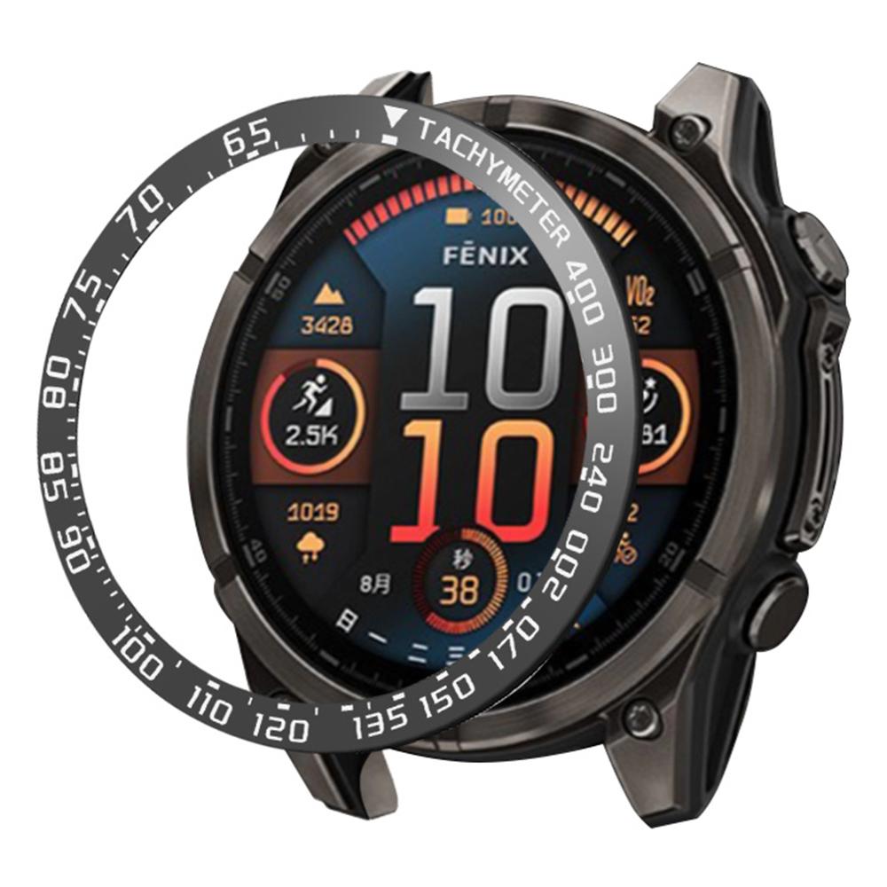 

For Garmin Fenix 8 51mm/Tactix 8 51mm Stainless Steel Tachymeter Bezel Smart Watch Protective Ring