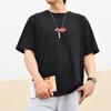 Li Ning Sports Lifestyle Series Text Logo Print Solid Color Round Neck Casual Short Sleeve T-Shirt Unisex T-Shirt Black AHSS543-1