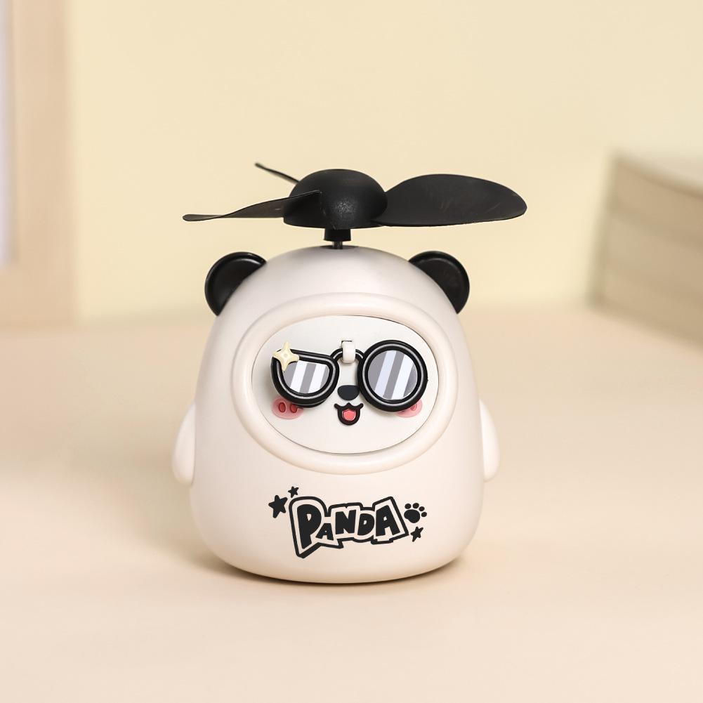 

Cute Solid-colored Little Animal Panda Popular Mini New Handheld Fan Outdoor USB Charging Office Gift Electric Fan чорний