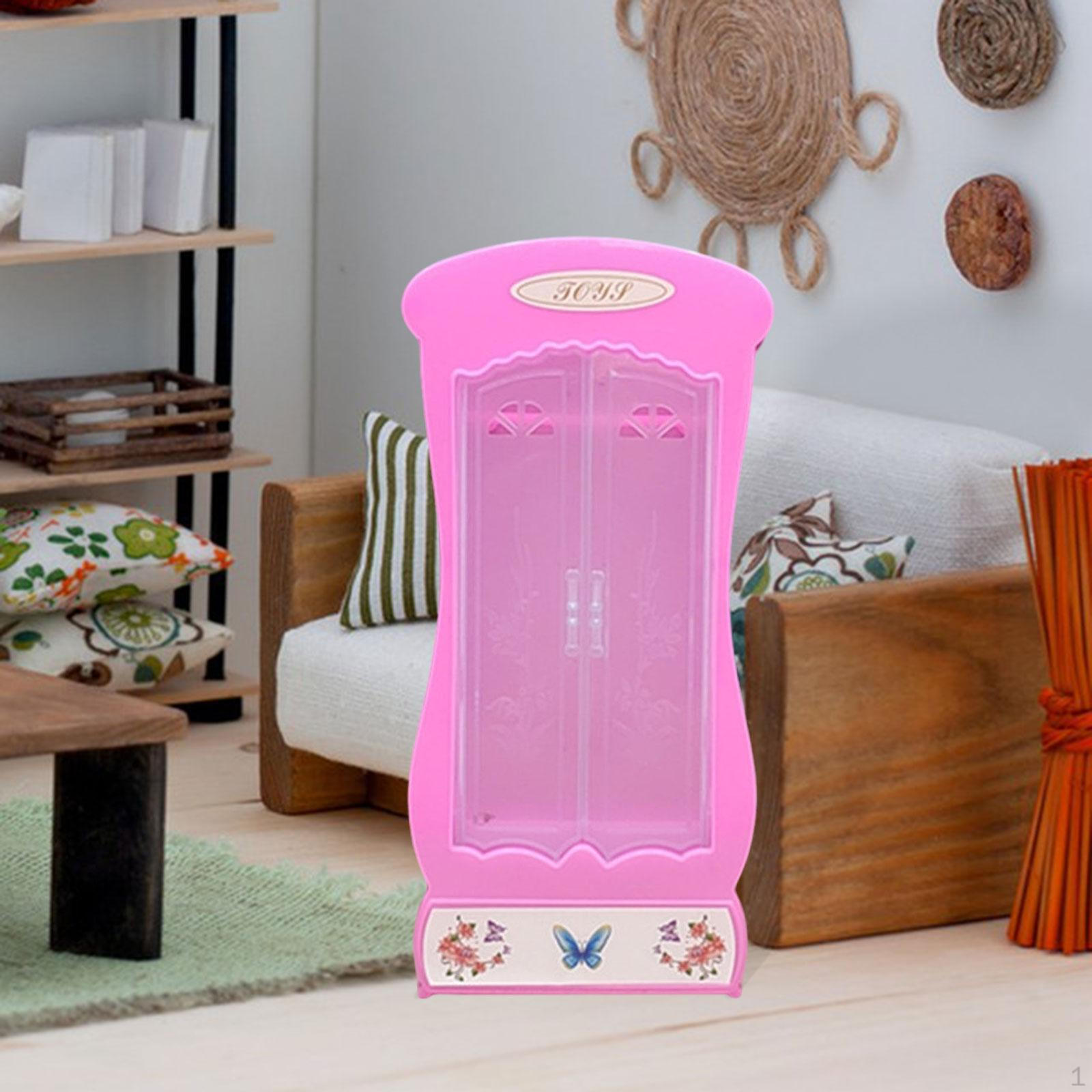 

Мини-гардероб, держатель для кукольной одежды, сделай сам, универсальная творческая миниатюрная мебель для дома на День детей Pink