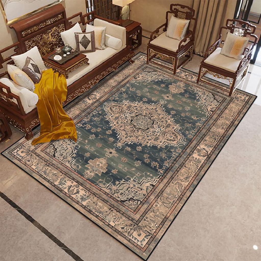Retro Persia Style Carpet Living Room Large Area Washable Sofa Area Rug for Bedroom Decor Lounge Floor Mat Non-slip Customizable