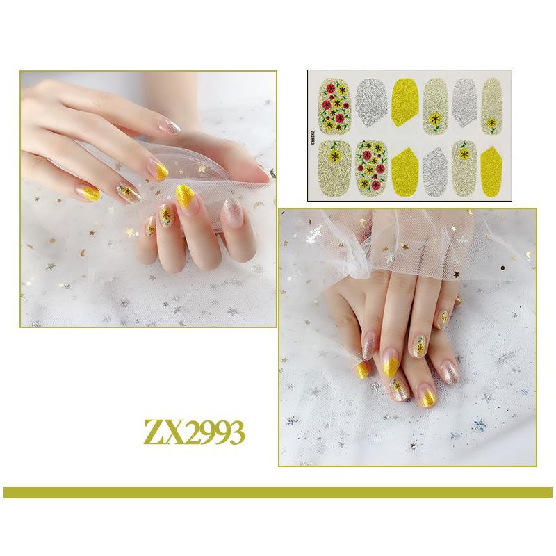 12-finger White No-Bake Nail Decal Fully Coated with Waterproof Long-lasting Nail Patch Simple Wind Nail Polish Adhesive
