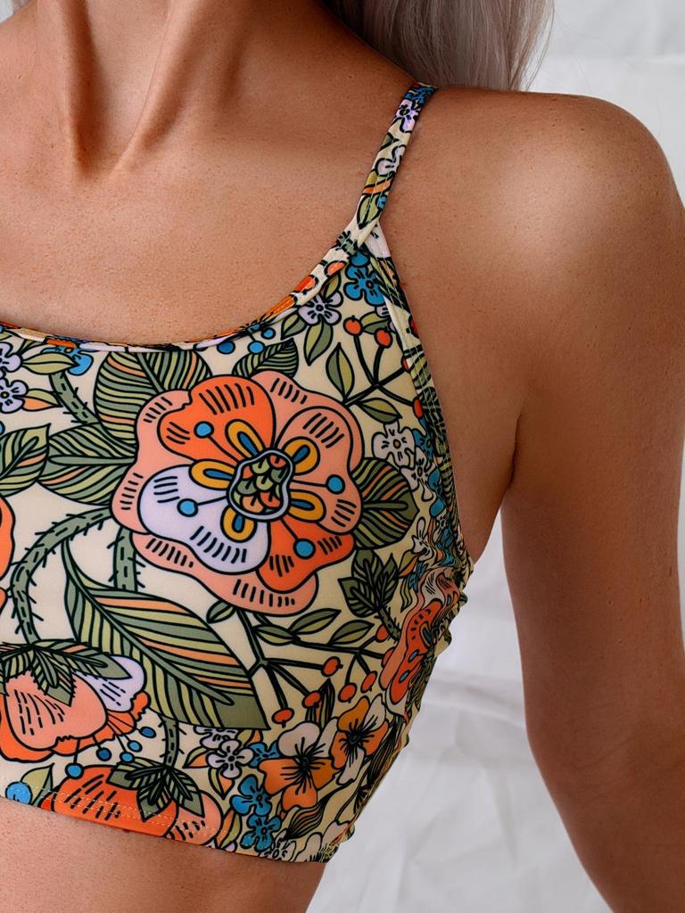 Women's One-Piece High-Waisted Printed Swimsuit - Sexy Bikini Separates