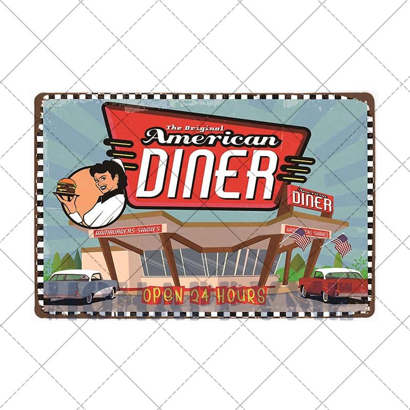 Food Dessert Sign Cake Donuts Hot Dog Metal Plaque Vintage Poster Decorative Restaurant Shop Cafe Wall Decoration Plates 20x30cm