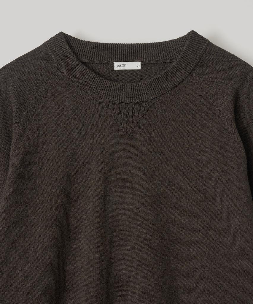 ANOTHER OFFICE WOMEN W. Whole Garment Crew-Neck Knit (Dark Brown)