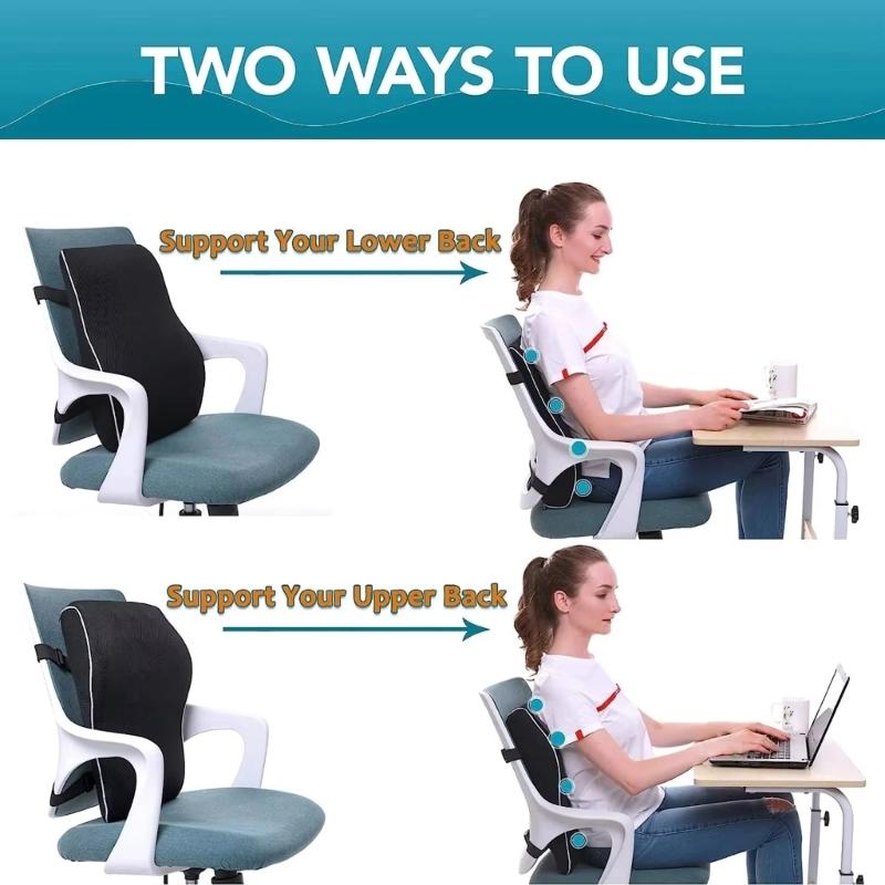 Pains Relief Seat Memory Lumbar Pillow Support Suitable for Car Models And Office Task Chairs
