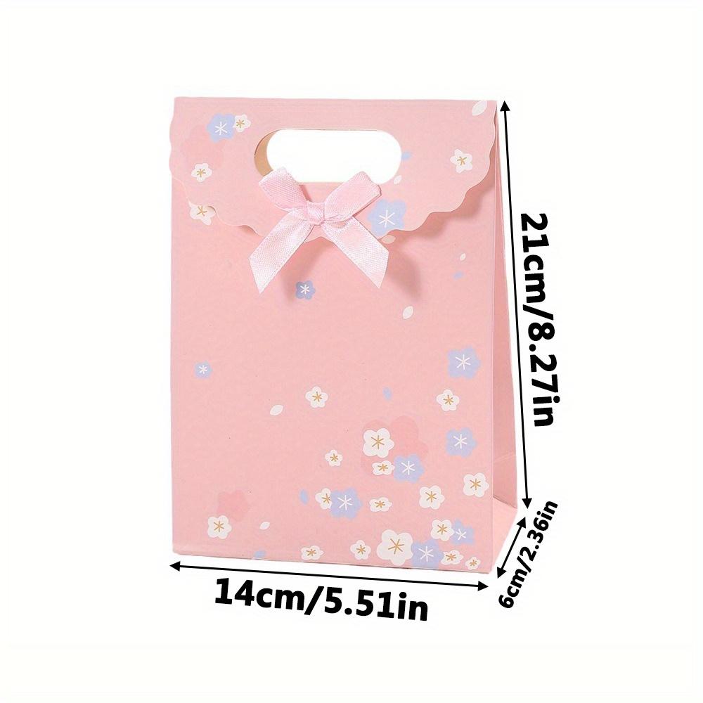 12pcs Cute Flower Party Favor Bags Paper Candy Goodie Bag for Themed Birthday Baby Shower Party Supplies Shopping Bag Party Bag Party Gift Tote Bag