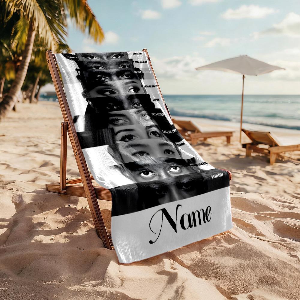 Facial Expressions Diversity Personalized Name Beach Towel Super Soft & Absorbent Portable for SwimmingBeachCamping Travel Beach AccessoriesGym