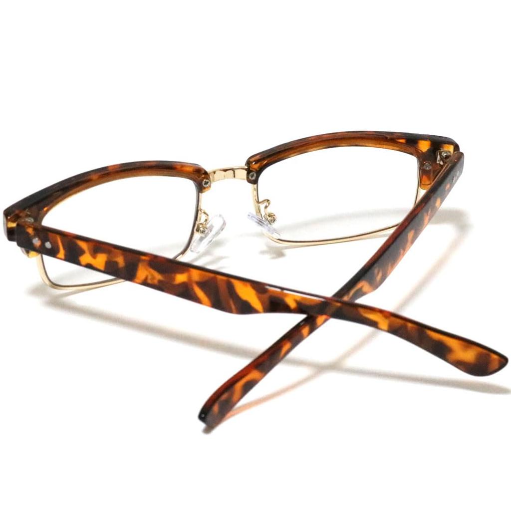 FashionBerry Brown Clear Fashion Glasses with Clear Slightly and UV Demi-Gold Non-Prescription Glasses, Lenses, Tough, Bad, Men's Women's Eyeglasses,