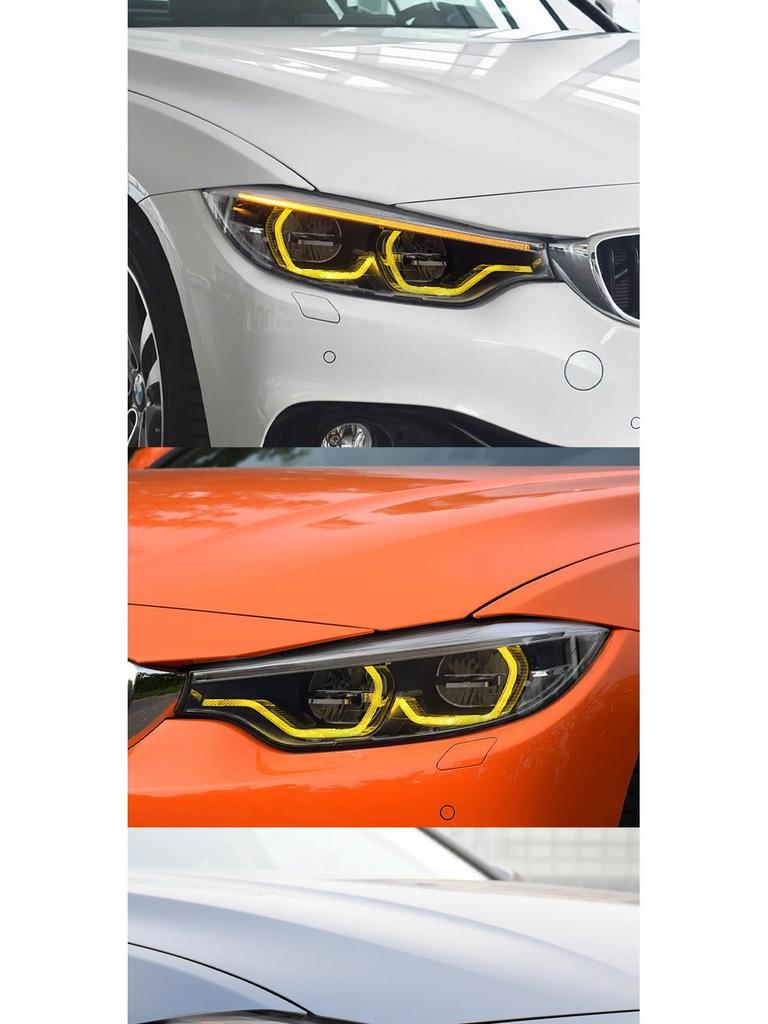 BMW 4 Series (2013-2020) F32 Headlight Assembly with M4 Style LED Turn Signals & Golden DRL