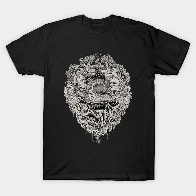 

Men Black Print T-shirt Sunken Temple Of The Spinosaurus | Dark Apparel No-Cut Transfer Paper Print Cotton Tshirt 4XL чорний