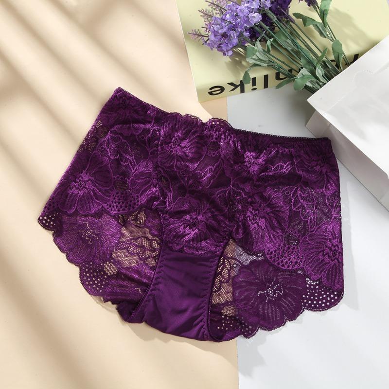 Sexy Spitzen-Slips Unterwäsche mit nahtlosen Höschen Hohlbund Ultradünn Hüfthebend Transparentes Höschen Straffend Übergröße Damenhöschen