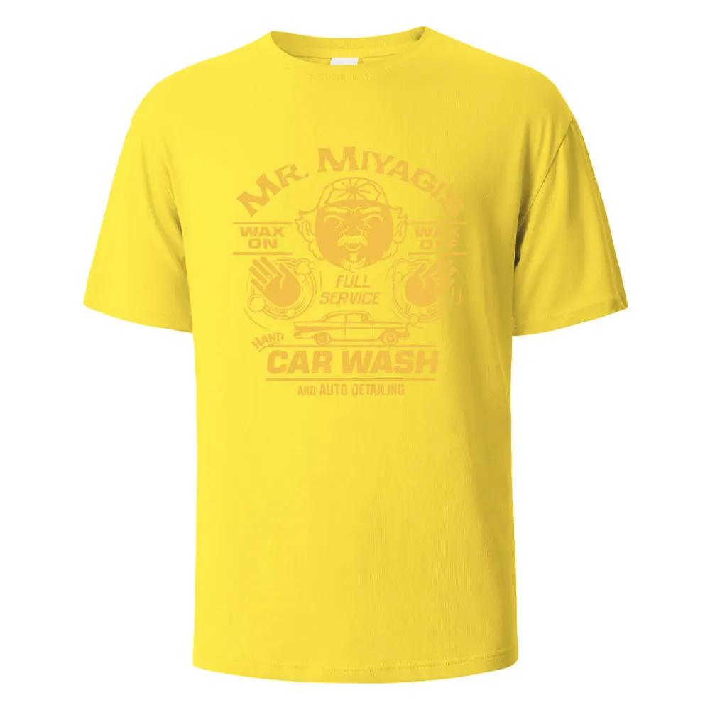 

Мужская футболка с принтом Mr.Miyagis Funny Graphic 100% хлопок оверсайз футболки с короткими рукавами для мужчин и женщин летние модные повседневные топы XXXXXL жёлтый