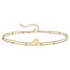 Stainless Steel Bead Chain Round Letter Double-layer Bracelet