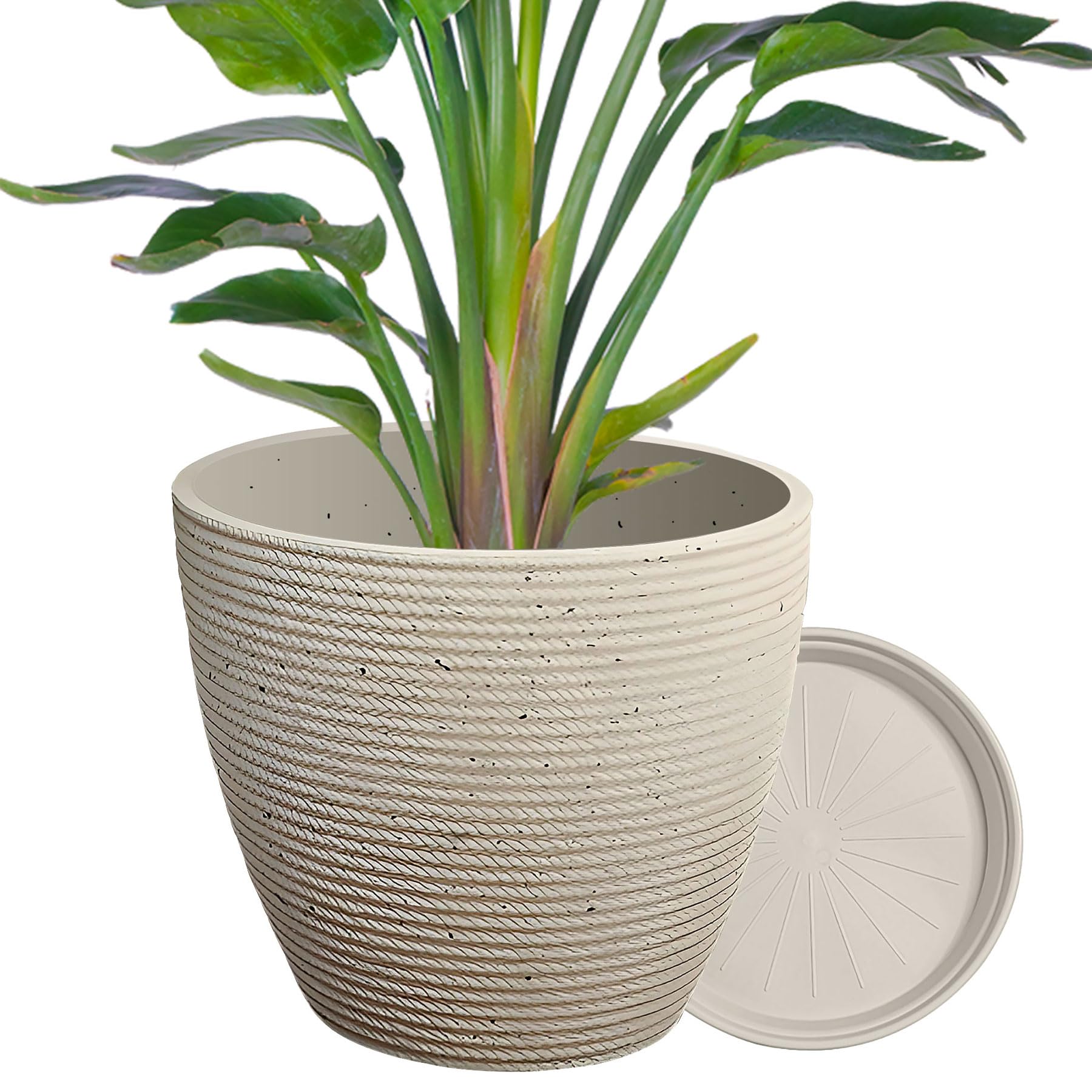 

DADAGUAI Кашпо для комнатных растений со средним цветочным горшком Стильное с дренажем для помещений и улицы Круглое цветочное пластиковое блюдце, Размер, Утолщенное,