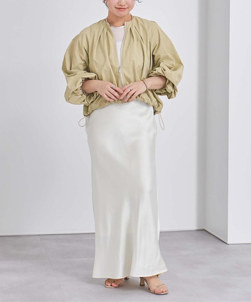 Yours Drawstring Volume Blouson BDXN1722 Small Beige Women's
