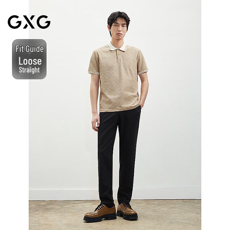 GXG Herren Schwarze Gerade Geschnittene Freizeithose