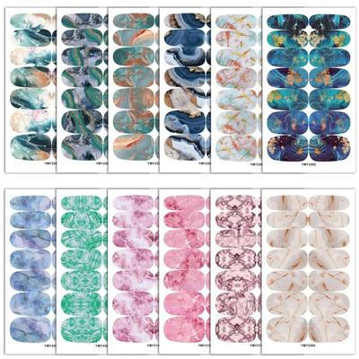 Baking Free Nail Art Accessories Marble Smudge Pattern Starry Nail Sticker Laser Nail Sticker Manicure Decals