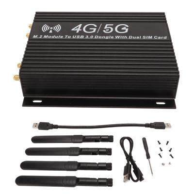NGFF M.2 4G 5G Modul zu USB3.0 Adapter mit Lüfter Dual-SIM-Kartensteckplatz Antenne mit hoher Verstärkung
