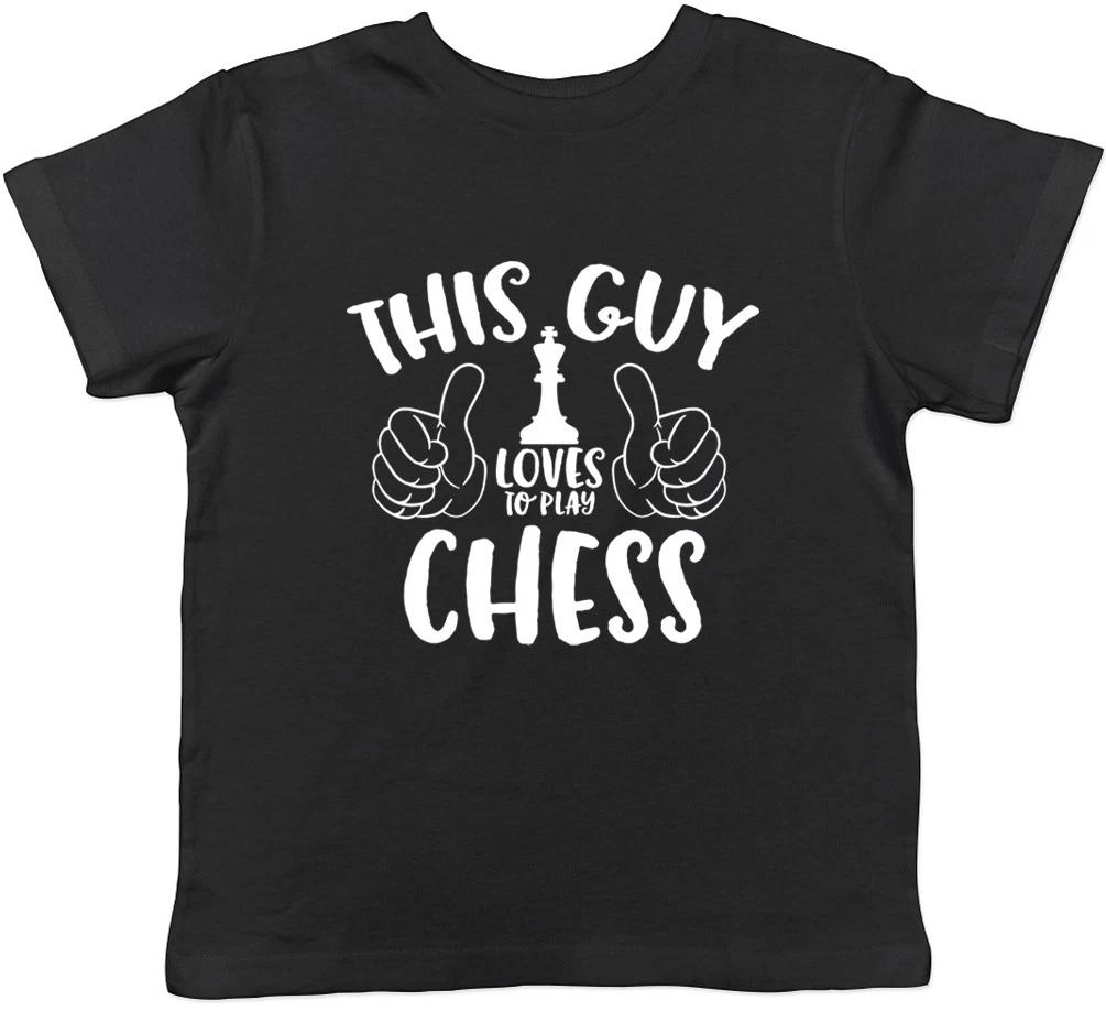 This Guy Loves to Play Chess Boys Kids Childrens T-Shirt 140
