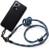 Vāciņš - Xiaomi - Redmi Note 12 5G - Melns silikons - Zila noņemama siksniņa - Elastīgs