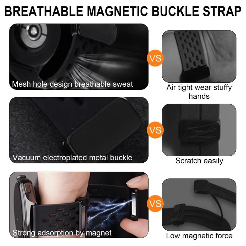 Comfortable Silicone Band with Magnetic Lock Breathable Accessory Sweat Resistant Silicone Watch Strap for Watch Fit3