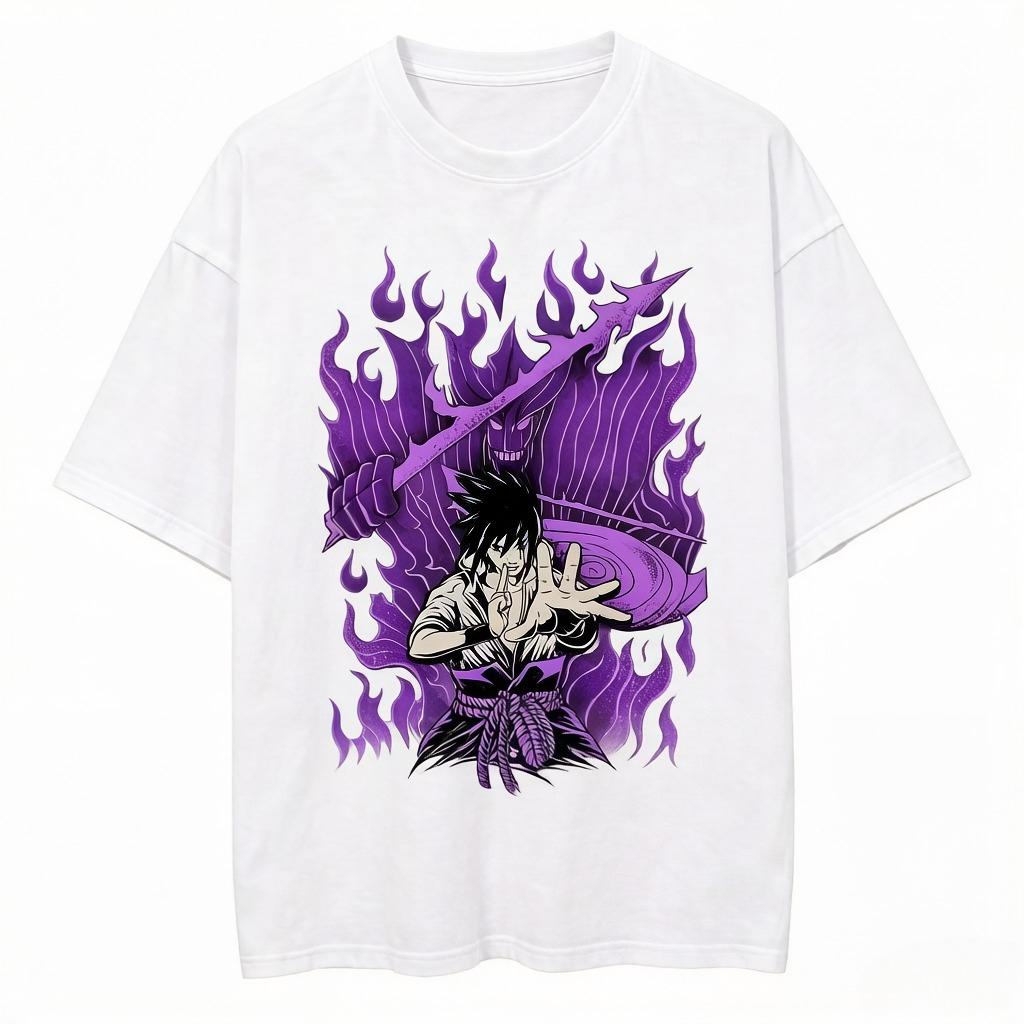 

Sasuke Umitafu Men s T-shirt Susanouhu Anime Pattern Cotton Streetwear Manga Style Manamaru Ninja Eye S