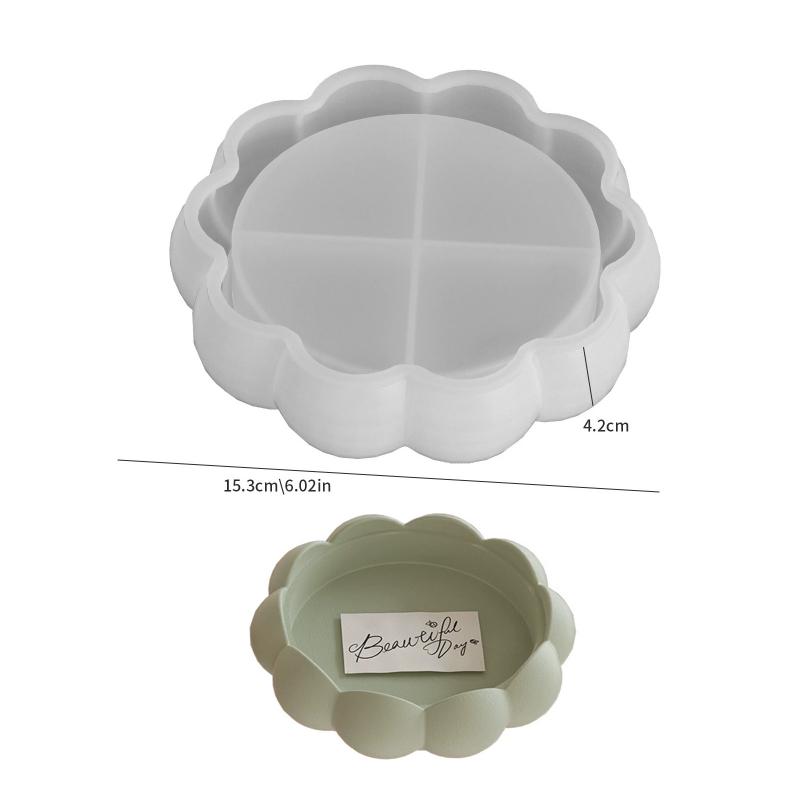 Wonderful Bubble Beads Aromatherapy Plaster Storage Tray Silicone Mold Diy Lotus Flower Lace Plate Ornament Drip Moulds
